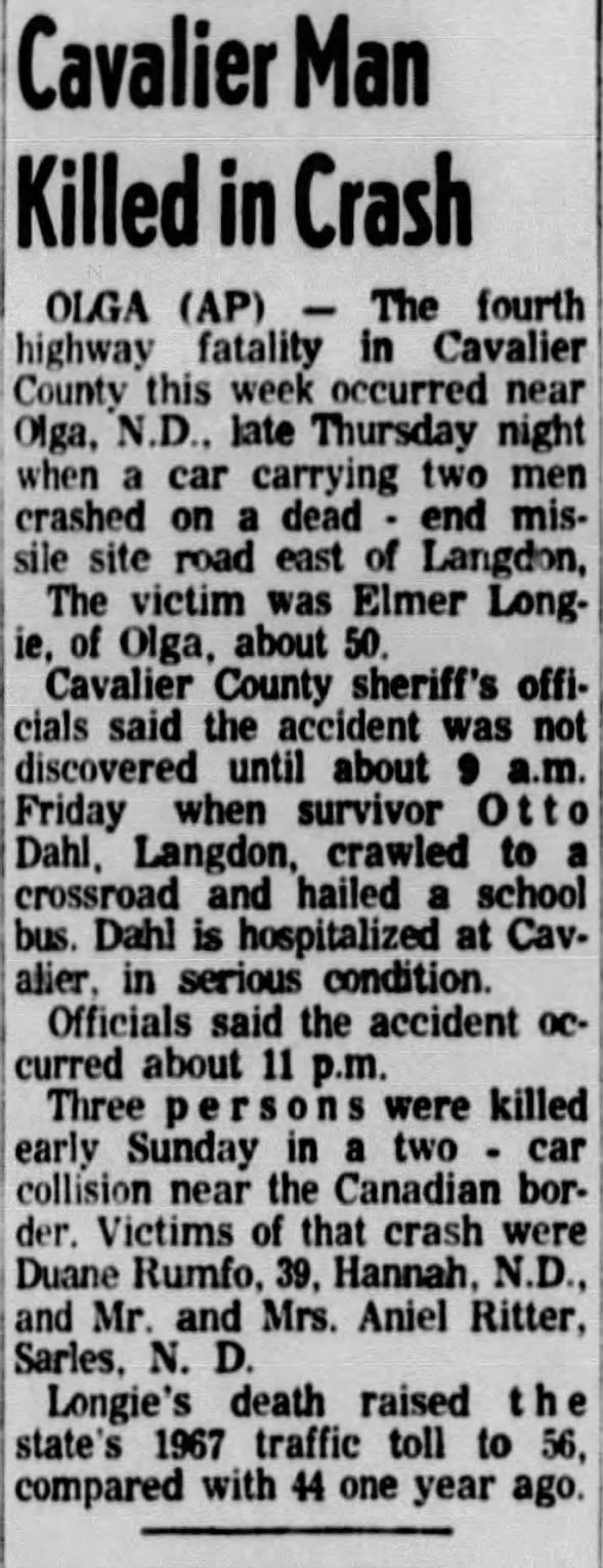 Clipping from The Bismarck Tribune